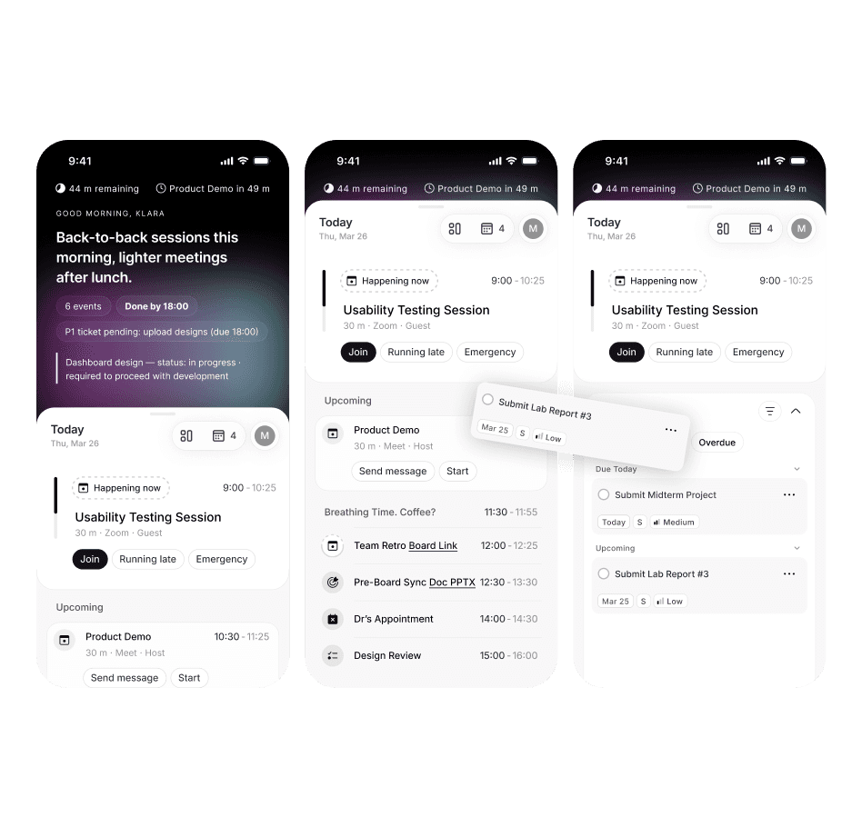 Drei Modi, nahtloser Wechsel